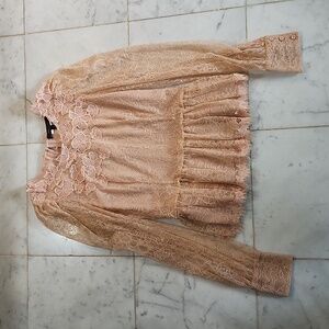 BCBG Maxazria lace peplum top